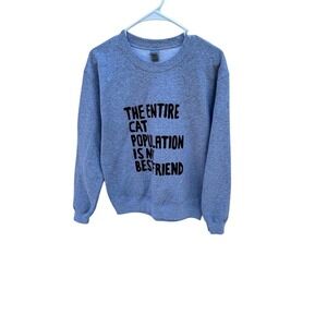 Crazy Cat Lady Sweatshirt, Gray, Size S